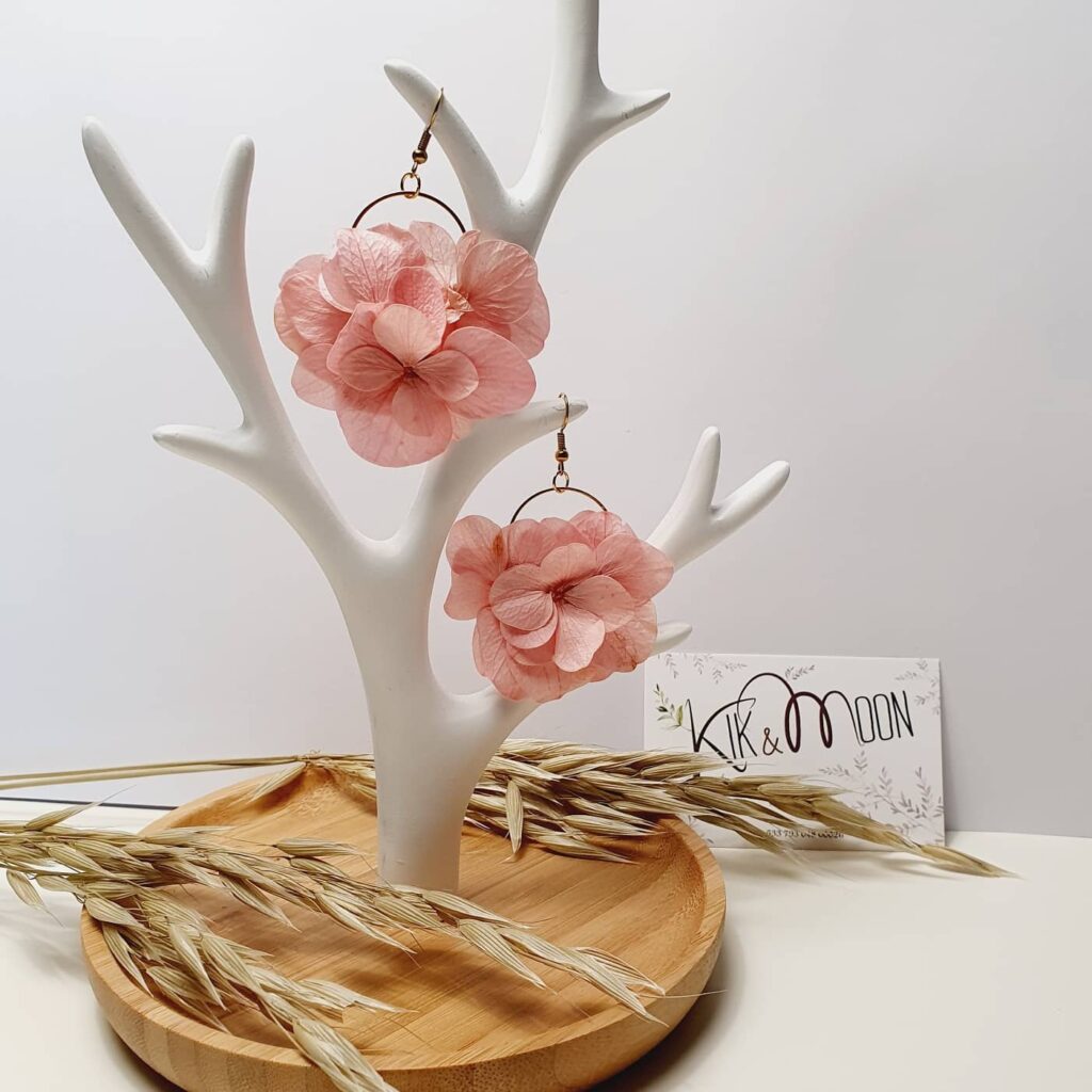 Boucles D'oreilles Fleurs En Acier Inoxydable ROSES GRIS ARGENT - Pendantes Dormeuses