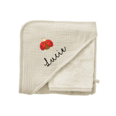 Cape de bain et Gant de toilette Personnalisés