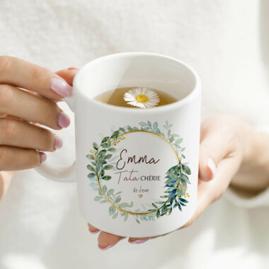MUG Tata D’AMOUR / Tata CHÉRIE, COURONNE D’EUCALYPTUS