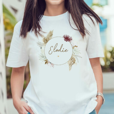 TShirt Couronne de fleurs EVJF Personnalisable