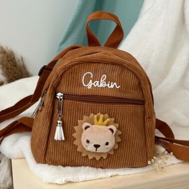 Sac à Dos Velours Personnalisé couleur Marron