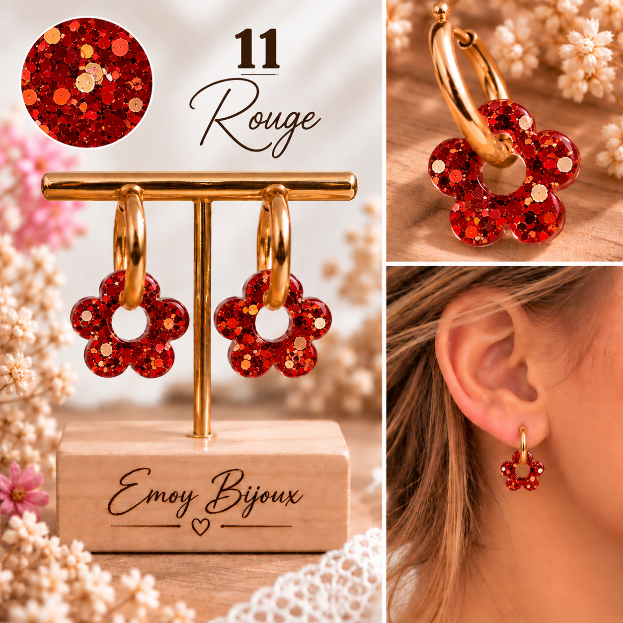 Emoy Bijoux Collection Flower paillettes 11