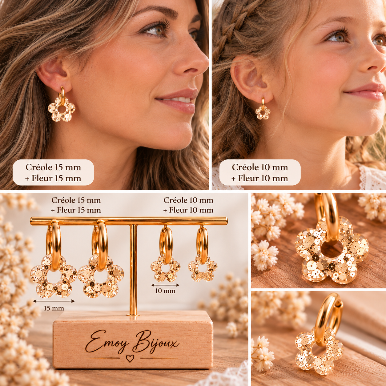 Emoy Bijoux Collection Flower paillettes présentation 2