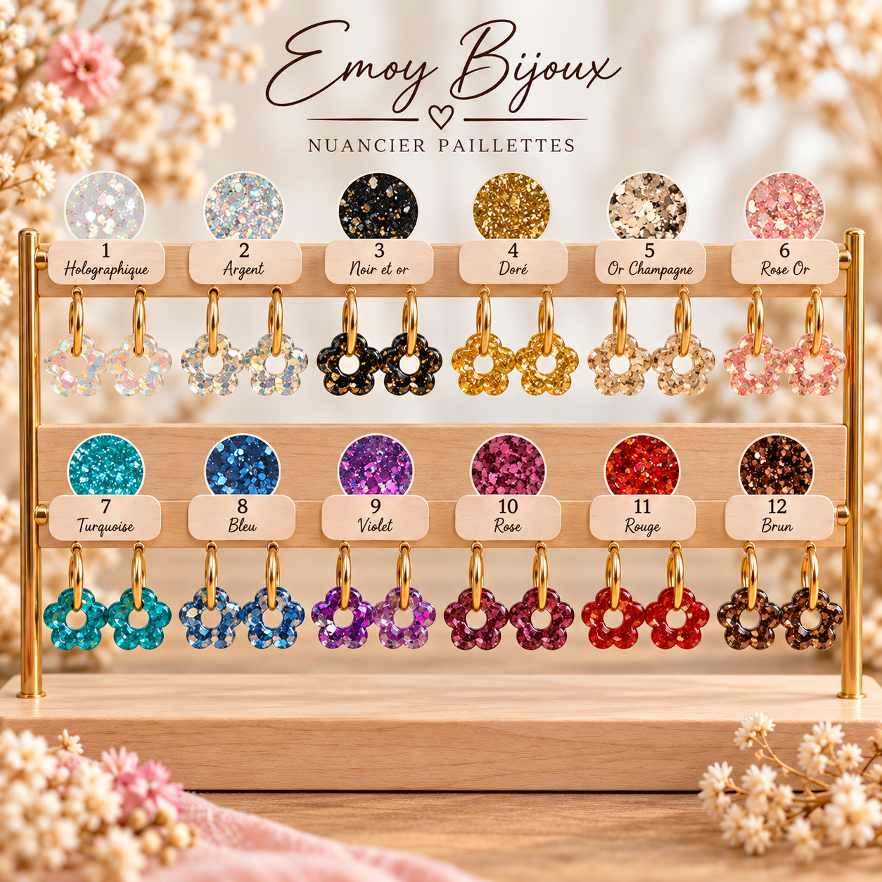 Emoy Bijoux Collection Flower paillettes