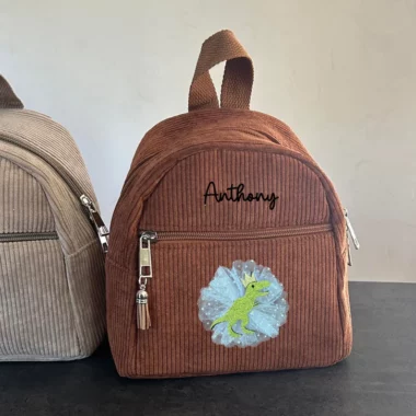 Sac à Dos Velours Personnalisé couleur Marron