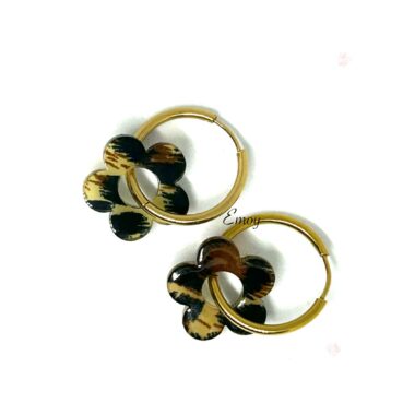 Boucles d'oreilles créoles Flower Motif Léopard 3 (50)