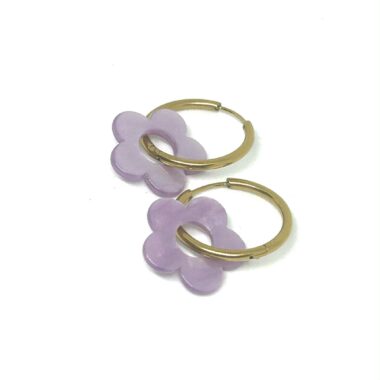 13- Boucles d'oreilles créoles Fleur Mauve (13)