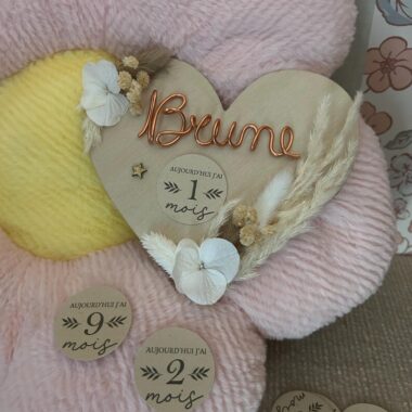 Carte étape bébé, modèle Coeur