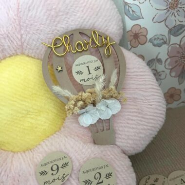 Carte étape bébé, modèle Montgolfière