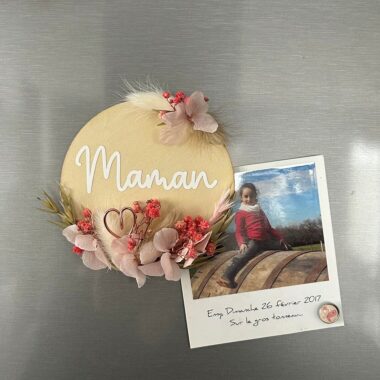 Magnet Couronne de fleurs personnalisé couleurs au choix