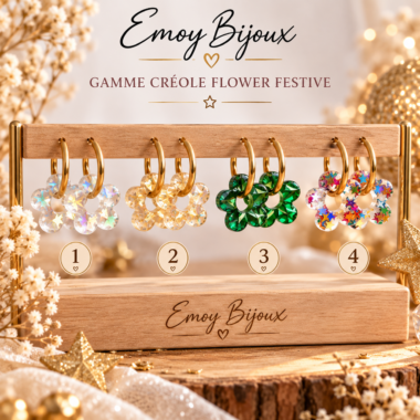 Créoles "Flower Festive", interchangeables