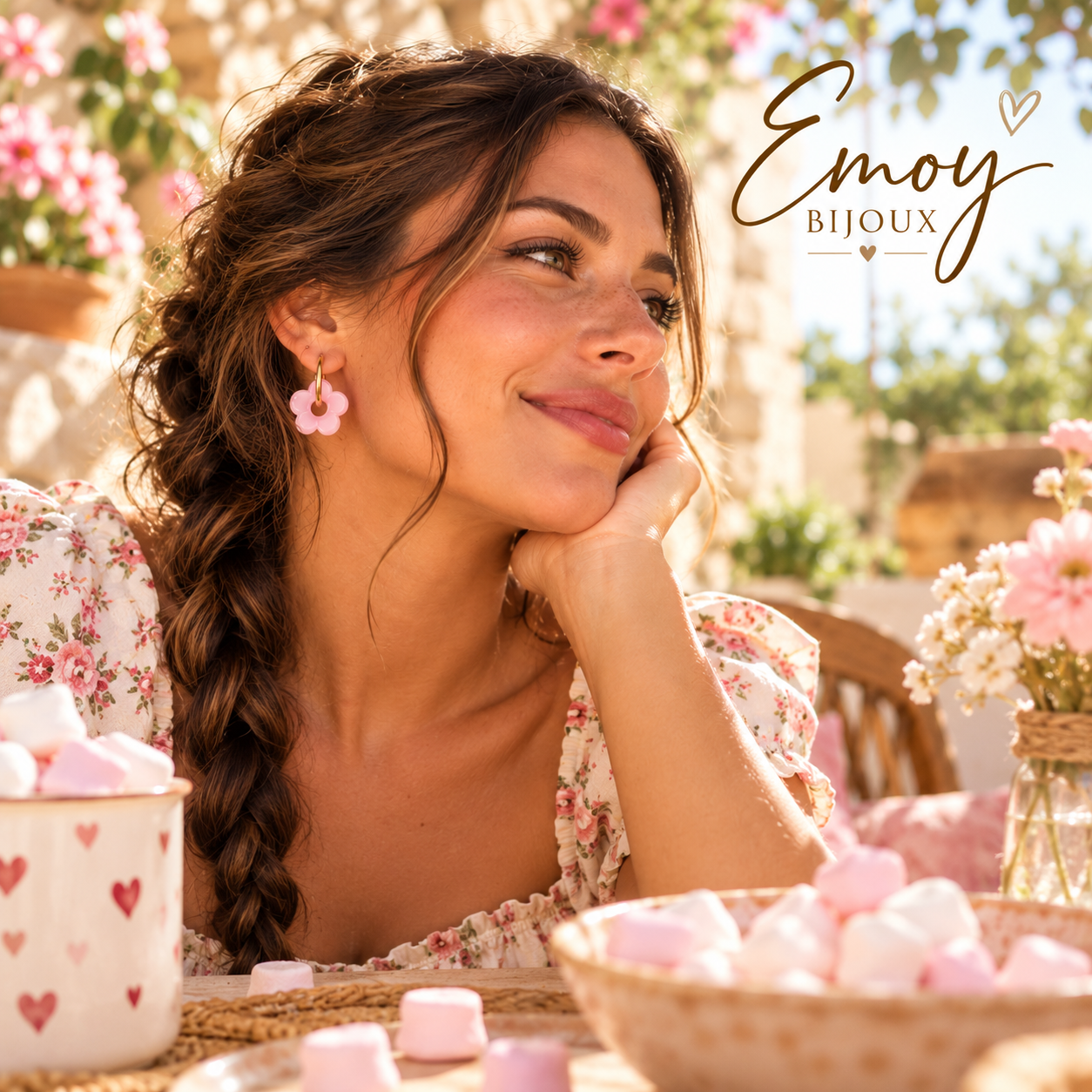 Emoy bijoux Flower Pastel chamalow