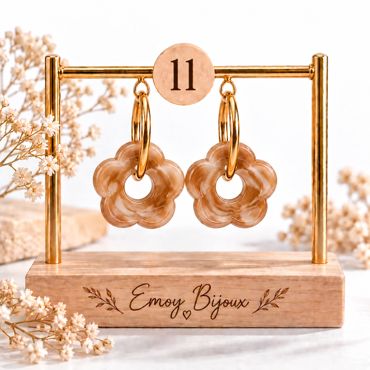Emoy bijoux Flower marbre Numero 11