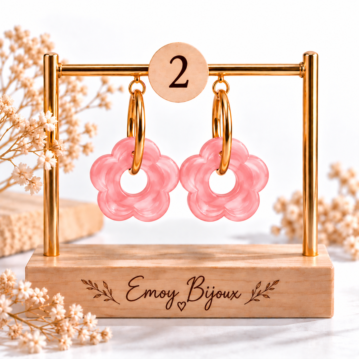 Emoy bijoux Flower marbre Numero 2