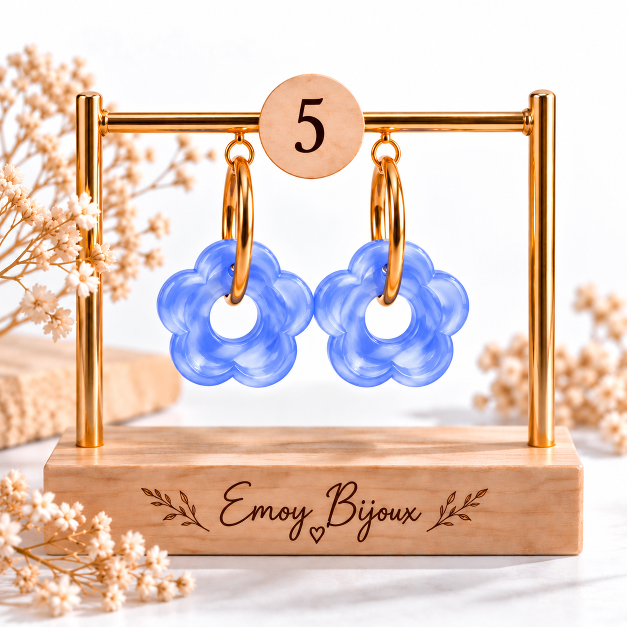 Emoy bijoux Flower marbre Numero 5