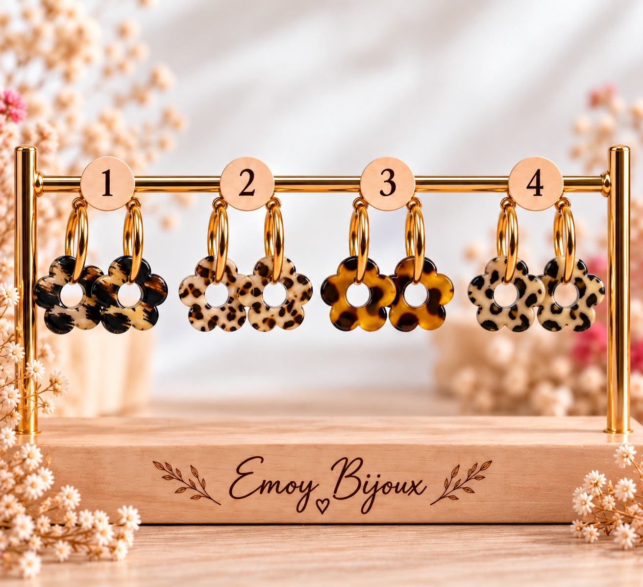 Emoy bijoux collection complete flower leopard