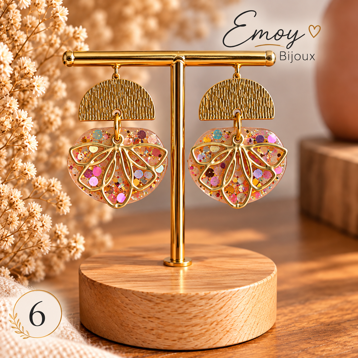 Boucles d’oreilles cœur scintillant Emoy Bijoux
