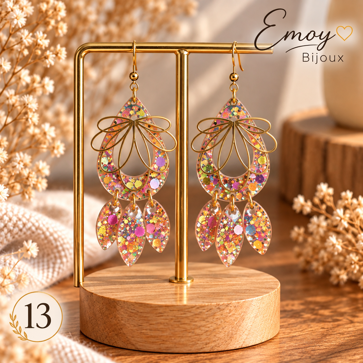Boucles d’oreilles pailletées Emoy Bijoux (1)
