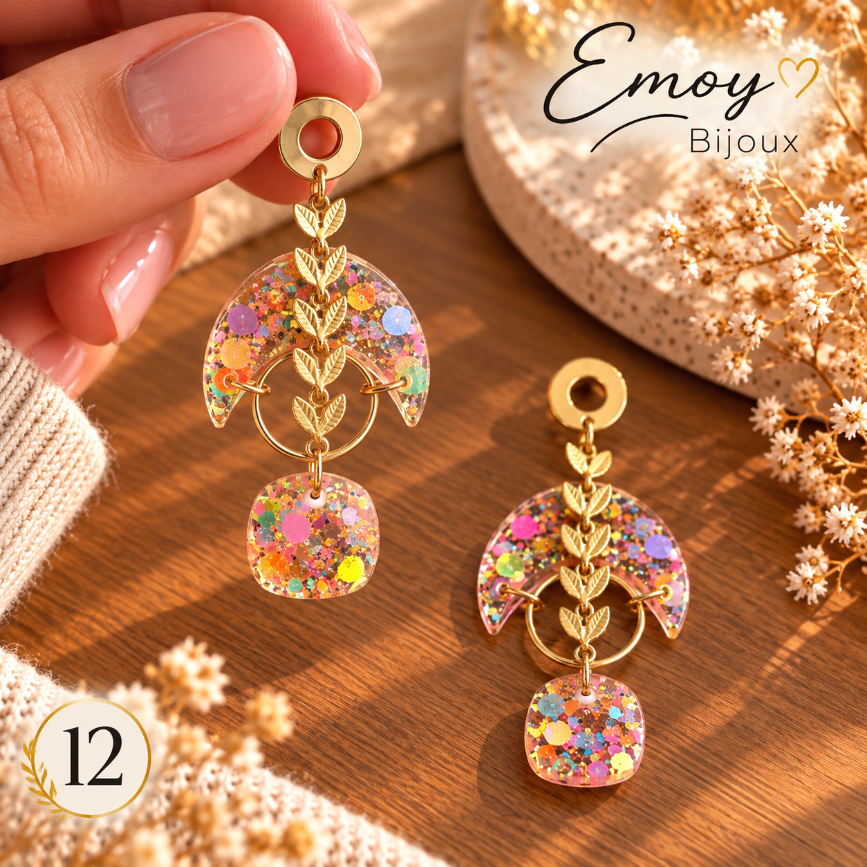 Boucles d’oreilles scintillantes Emoy Bijoux (1)