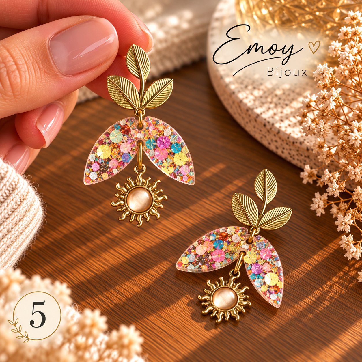 Boucles d’oreilles scintillantes Emoy Bijoux