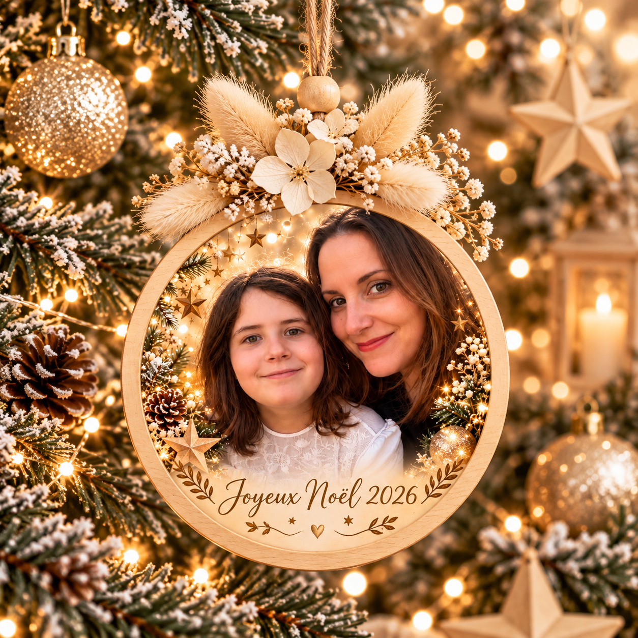Ornement de Noël mère-fille personnalisé