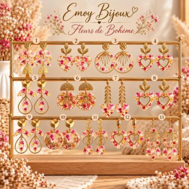 Collection "Fleurs de bohème" Boucles d'oreilles
